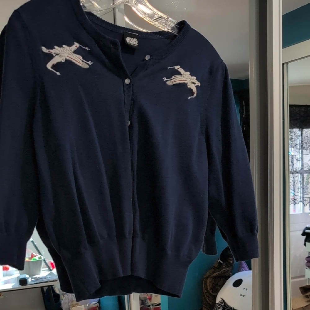 Her Universe Navy Cardigan with Embroidered Design